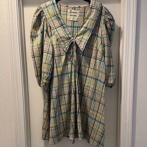 Damson Madder Multicolor Plaid Mini Dress